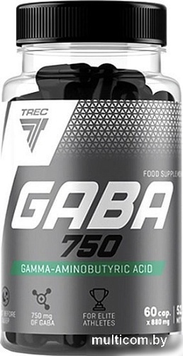 Витамины, минералы Trec Nutrition Gaba 750, 60 капс.