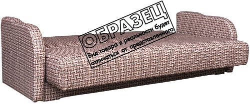 Диван Асмана Дачник-1 (рогожка кубики коричневые/кожзам коричневый)