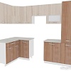 Угловая кухня ВерсоМебель Эко-5 1.4x2.6 левая (ясень шимо светлый/ясень шимо темный)