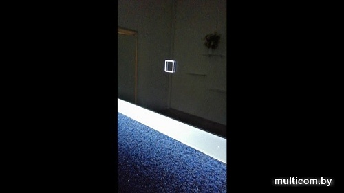 Пекам Зеркало LED Ring2-70х70scl (сенсор на прикосновение/часы)