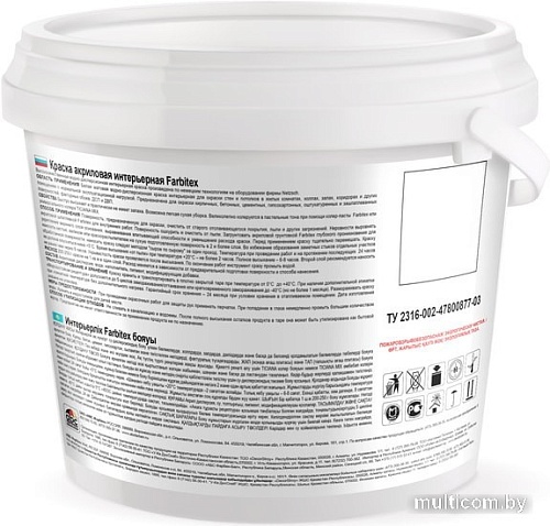 Краска Farbitex Акриловая интерьерная 25 кг (белый)