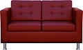 Диван Brioli Дилли клетка двухместный (экокожа, L16 вишневый)