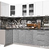 Угловая кухня Интерлиния Мила Пластик 1.2x2.5 (мрамор/белый глянец/кастилло темный)