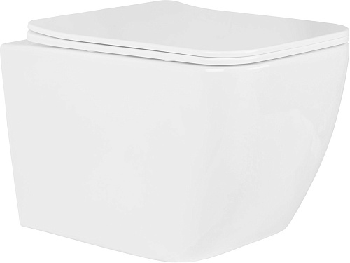 Унитаз подвесной Roxen Cube в комплекте с инсталляцией StounFix Dual Fresh 6 в 1 968436 (кнопка: сатин)