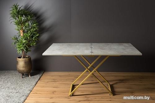 Стол-трансформер Levmar Compact D51/S90 (бетон/золото)