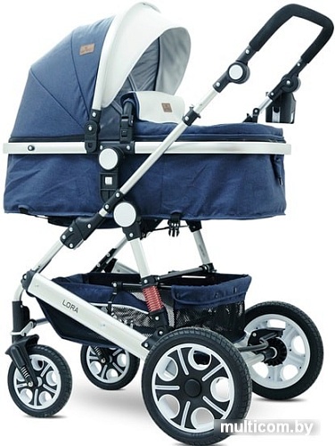 Универсальная коляска Lorelli Lora 2019 (3 в 1, синий)