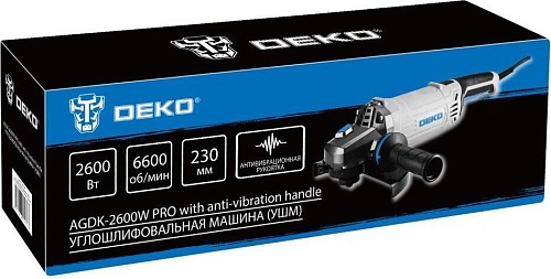 Угловая шлифмашина Deko AGDK-2600W PRO 084-1083