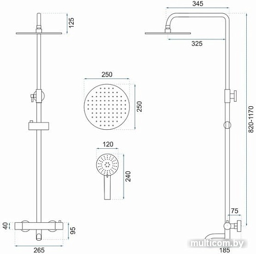 Душевая система Rea Lungo REA-P4113 (черный)