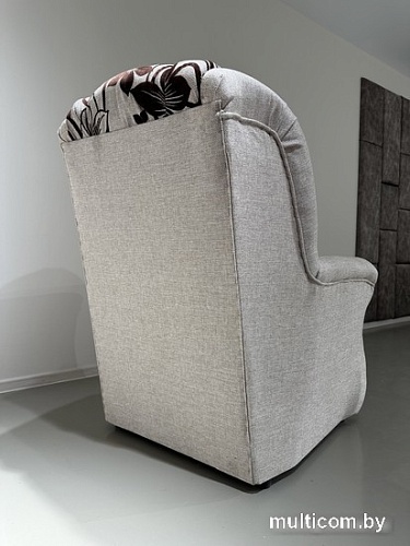 Интерьерное кресло Асмана Анна-1 (цветок крупн коричневый/рогожка)