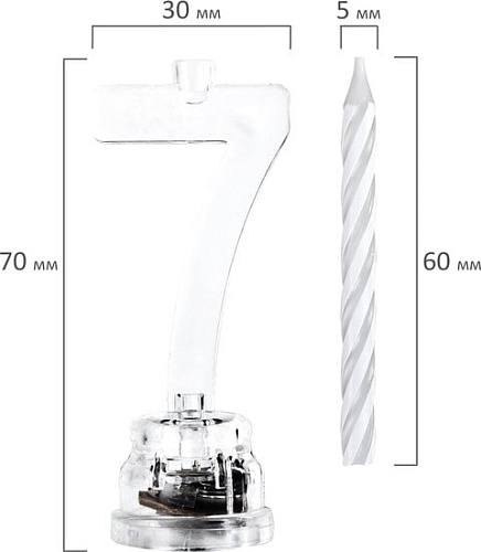 Набор свечей для торта Золотая сказка Цифра-подсвечник 7 591430
