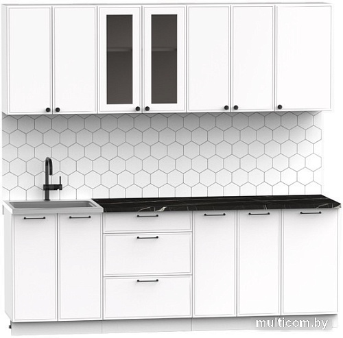 Готовая кухня Интермебель Лион-17 2.2м (белый софт/тунис)