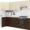 Готовая кухня S-Company Клео глосc 1.2x2.8 левая (коричневый глянец/ваниль глянец)