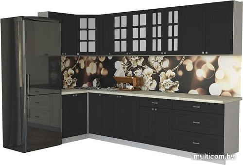 Угловая кухня Интерлиния Мила Деко 1.2x3.1 (пепел/опал светлый)