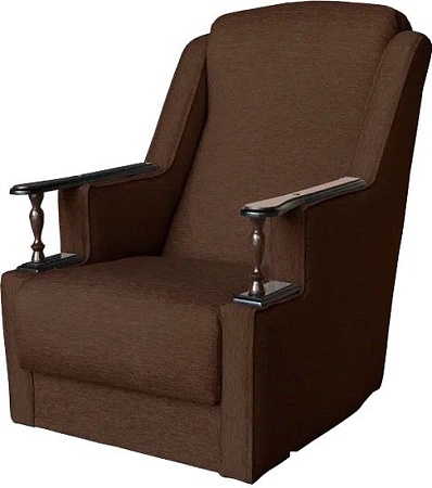 Интерьерное кресло Асмана Анна с деревянными подлокотниками (астра 14/темно-коричневый)