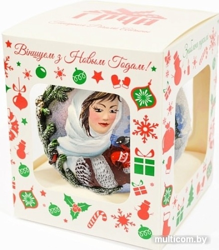 Елочные игрушки Грай Девушка и снегирь ШБ120-3