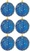 Елочная игрушка Elan Gallery Вензеля 970097 (6 шт, синий)