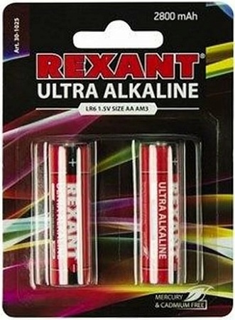 Батарейки Rexant AA/LR6 2шт 30-1025