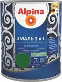 Эмаль Alpina Эмаль 3 в 1 по ржавчине (зеленый, шелковисто-матовая, 0.75 л)