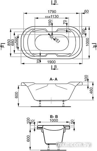Ванна VagnerPlast Gaia 190x100
