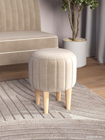 Пуфик Mio Tesoro Амма круглый (бежевый №18)