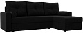 Угловой диван Mio Tesoro Верона лайт правый (микровельвет, черный)