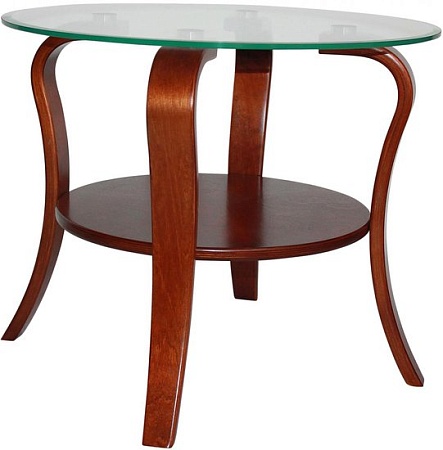 Журнальный столик Мебелик Аннет (вишня/стекло прозрачное)