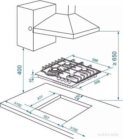 Варочная панель ZorG HAG62 FDW white