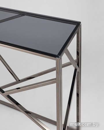 Консольный стол Stool Group Арт Деко 115x30 ECST-015-BG-SK (стекло Smoke/сталь темный хром)