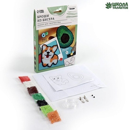 Набор для вышивания Школа талантов Корги и авокадо 7761460