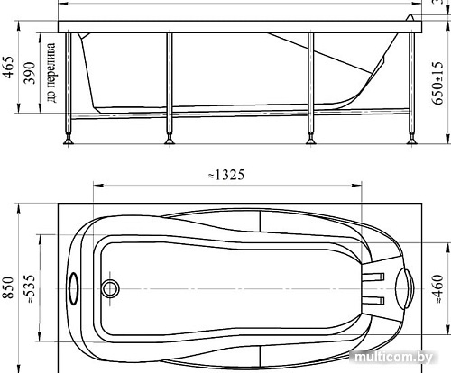 Ванна Radomir Парма 180x85 (правая)