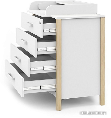 Комод Атон Мебель Felix (белый/натуральный)
