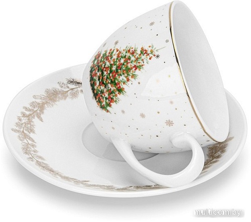 Чашка с блюдцем Fissman Christmas 14021