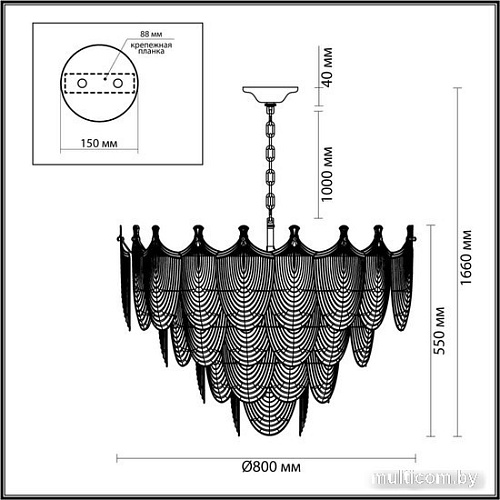 Подвесная люстра Odeon Light Porcela 5051/21
