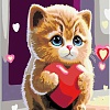 Картина по номерам PaintLine Котенок с сердечком 2037650518683