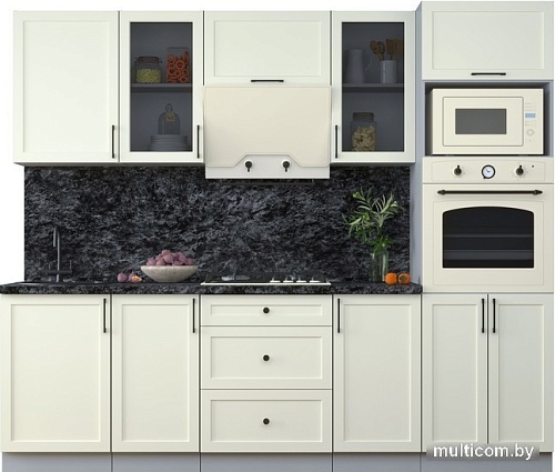 Готовая кухня Интерлиния Тренд 2.5В (белый/белый/кастилло темный)