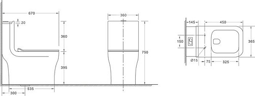 Унитаз напольный WeltWasser Glanbach 001 GL-WT
