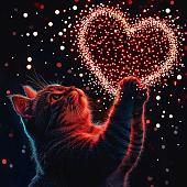 Алмазная мозаика Феникс+ Котенок с сердечком 71437