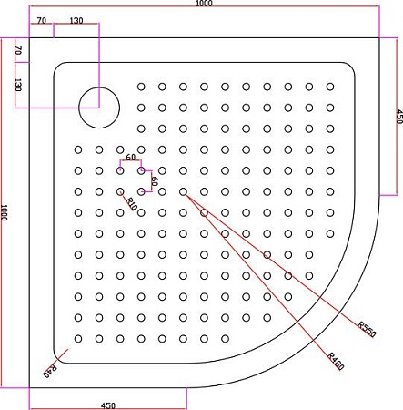 Душевой поддон Cezares TRAY-A-R-100-550-15-W0