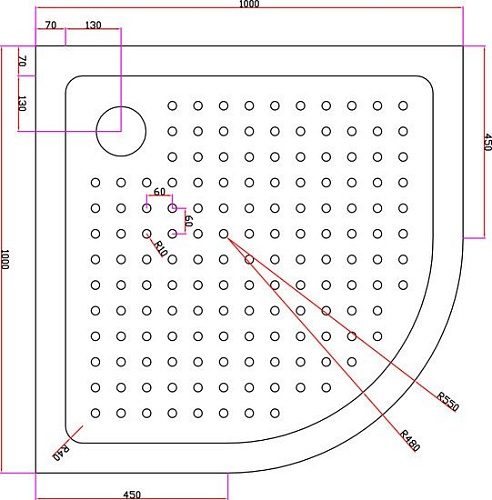 Душевой поддон Cezares TRAY-A-R-100-550-15-W0