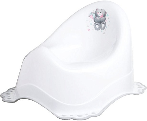 Детский горшок Maltex Мишка с противоскользящими резинками 4071 (белый)