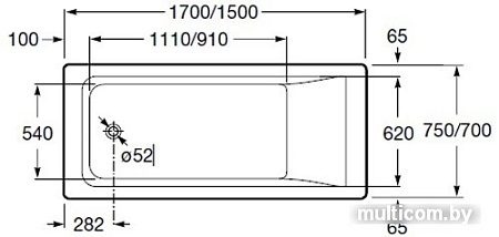 Ванна Roca Easy 170x70 ZRU9302905