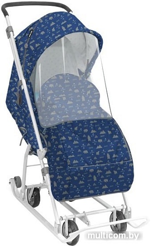 Санки-коляска Nika У3-1К/1 (северный синий)