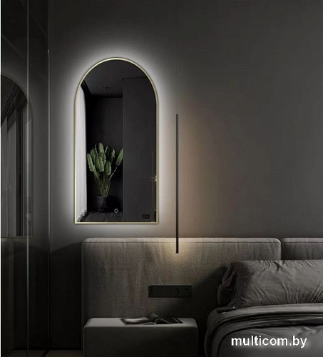 Зеркало eMZe Led с подсветкой и УФ-окантовкой 50x100 LED.UV.ARC.50.100.AUR (золото)