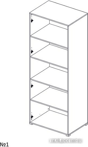 Шкаф распашной Горизонт 800 2х ств с полками (дуб сонома/дуб сонома)