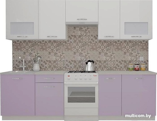 Кухня ВерсоМебель ЭкоЛайт-6 2.8 (белый/вереск)