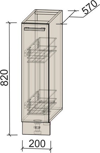 Шкаф напольный Интерлиния Компо НШ20 (бетон)