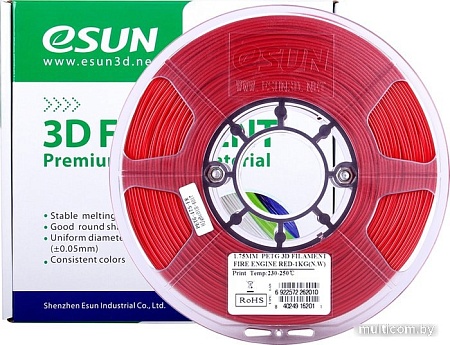 Пластик eSUN PET-G 1.75 мм 1000 г (сигнальный красный)