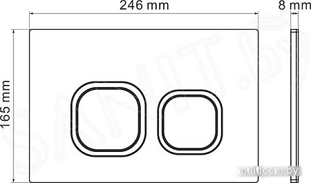 Унитаз подвесной Roxen Boro в комплекте с инсталляцией StounFix Slim 6 в 1 966532 (кнопка: бежевый)