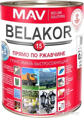 MAV Belakor-15 Ral 3000 1 л (красный матовый)