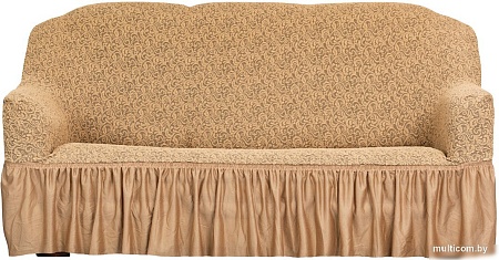 Чехол для дивана Софатэкс Стандарт ПО-1 Венеция с оборкой 01039 (кофе с молоком)